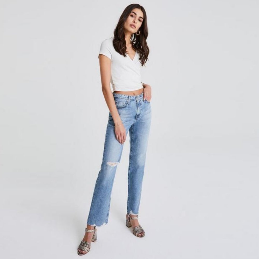 AG The Isabelle High-Rise Straight Crop Raw Hem 26 - Picture 2 of 14